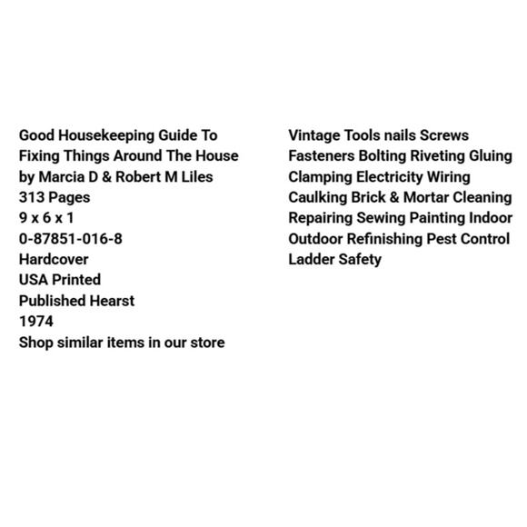 Good Housekeeping Guide To Fixing Things Around The House Book by Liles 1974 - Picture 2 of 12